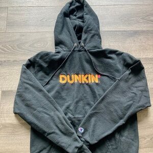 Dunkin' Donuts Black Champs Hoodie Sweatshirt Unisex Medium